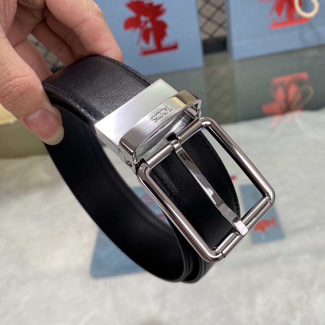 TODS3.5宽早春新品男士腰带经典T字扣设计经典耐看！原版开模