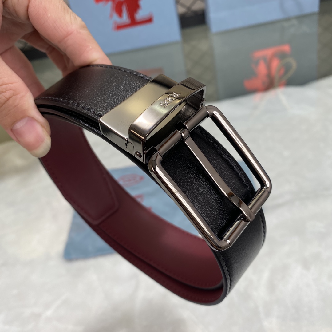 TODS3.5宽早春新品男士腰带经典T字扣设计经典耐看！原版开模