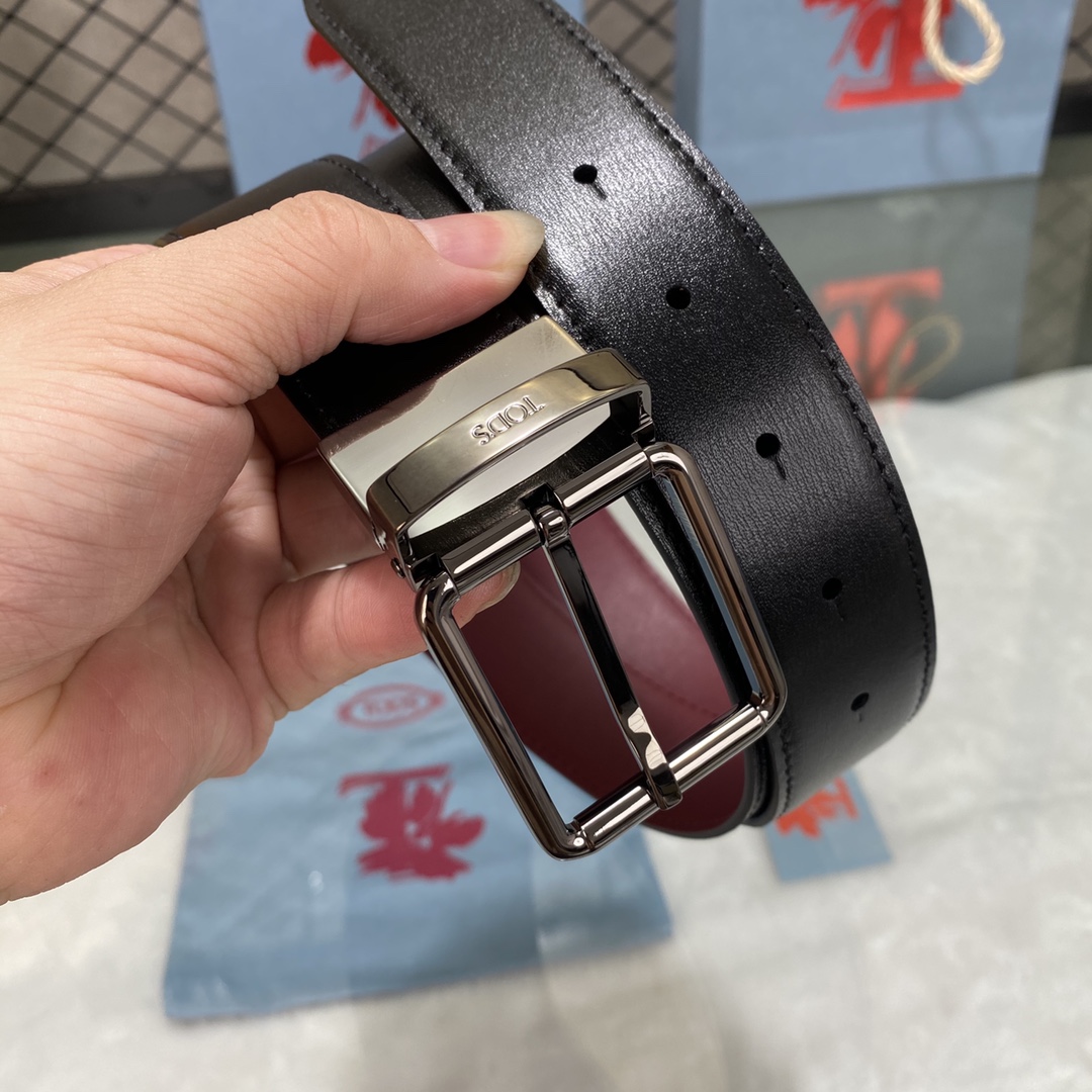 TODS3.5宽早春新品男士腰带经典T字扣设计经典耐看！原版开模