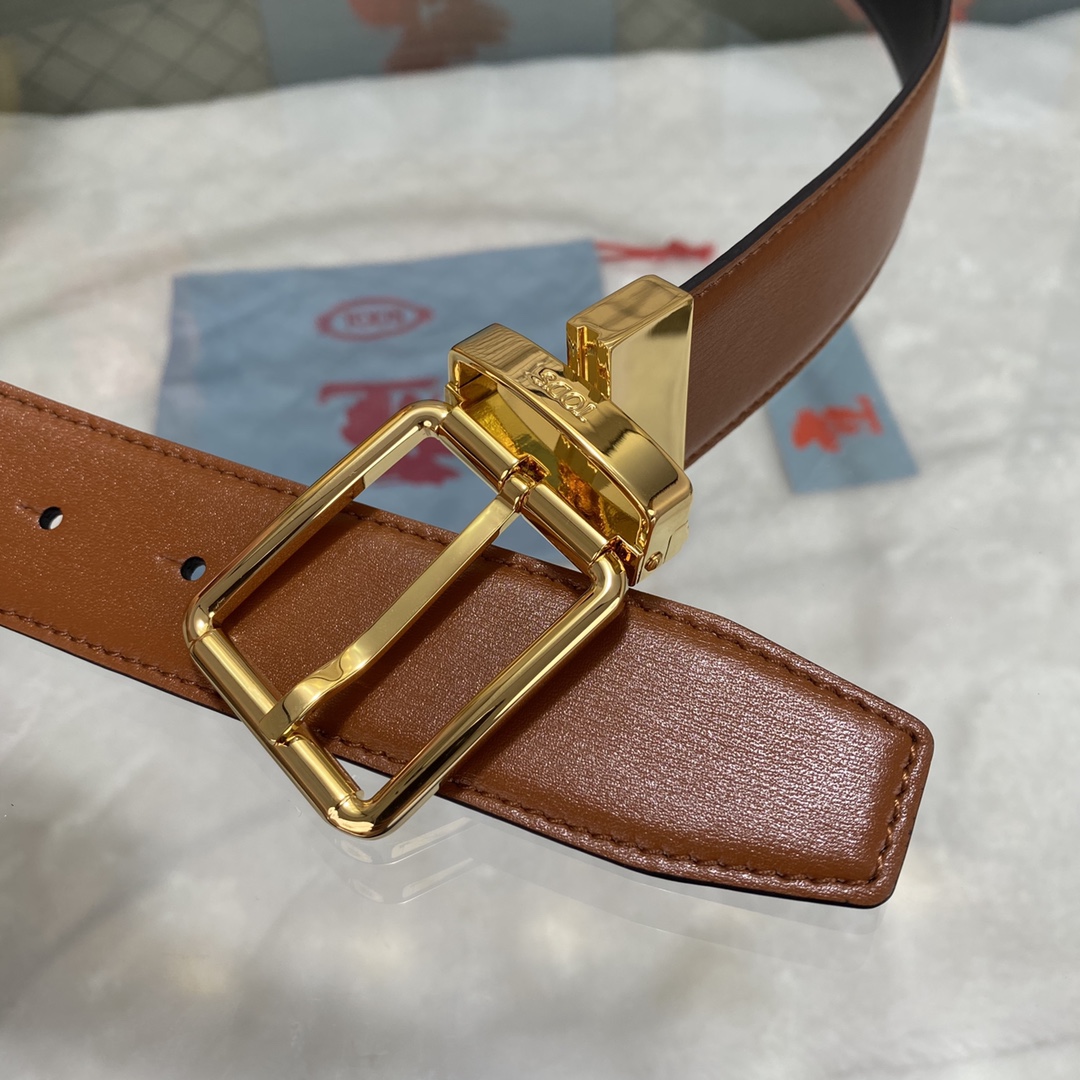 TODS3.5宽早春新品男士腰带经典T字扣设计经典耐看！原版开模