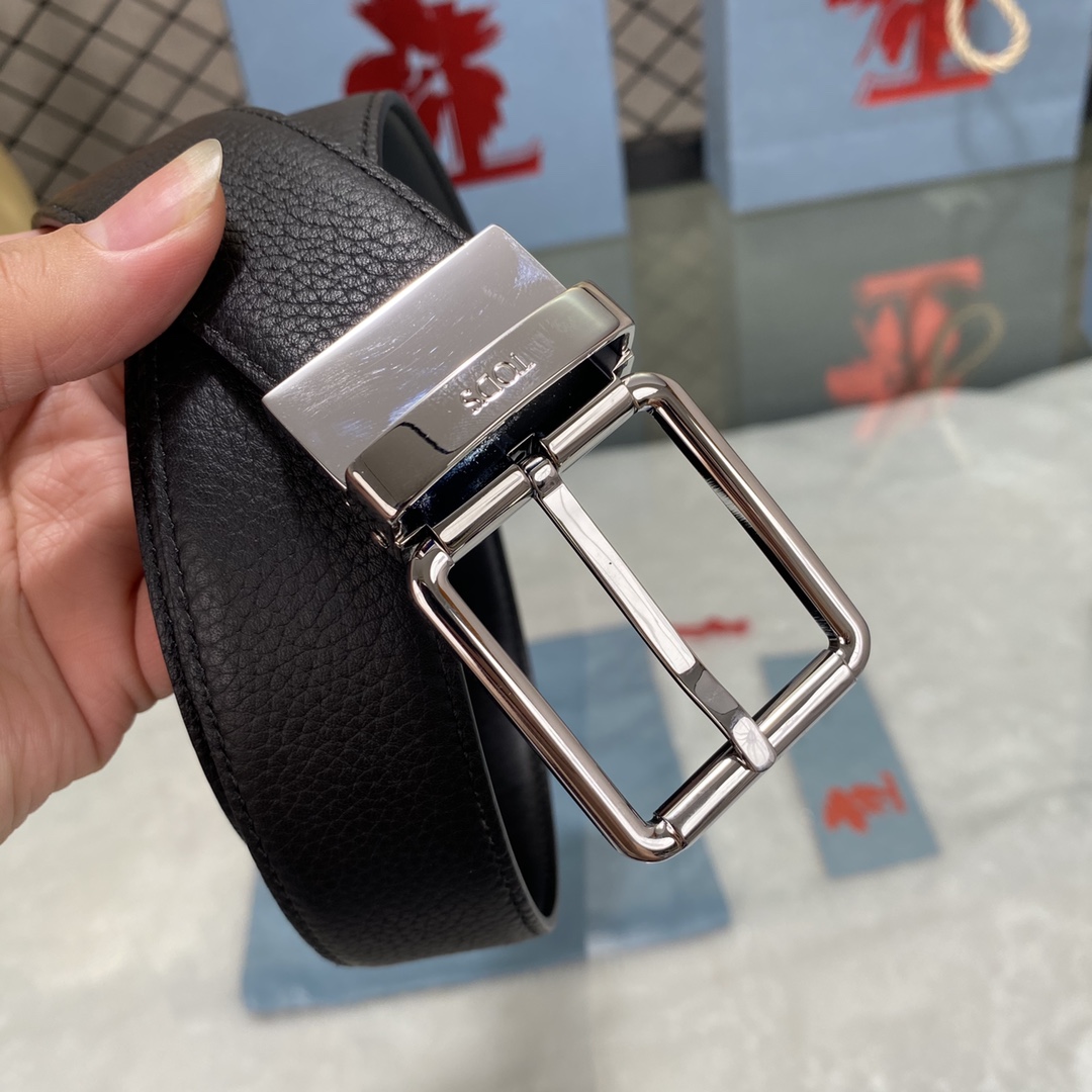 TODS3.5宽早春新品男士腰带经典T字扣设计经典耐看！原版开模