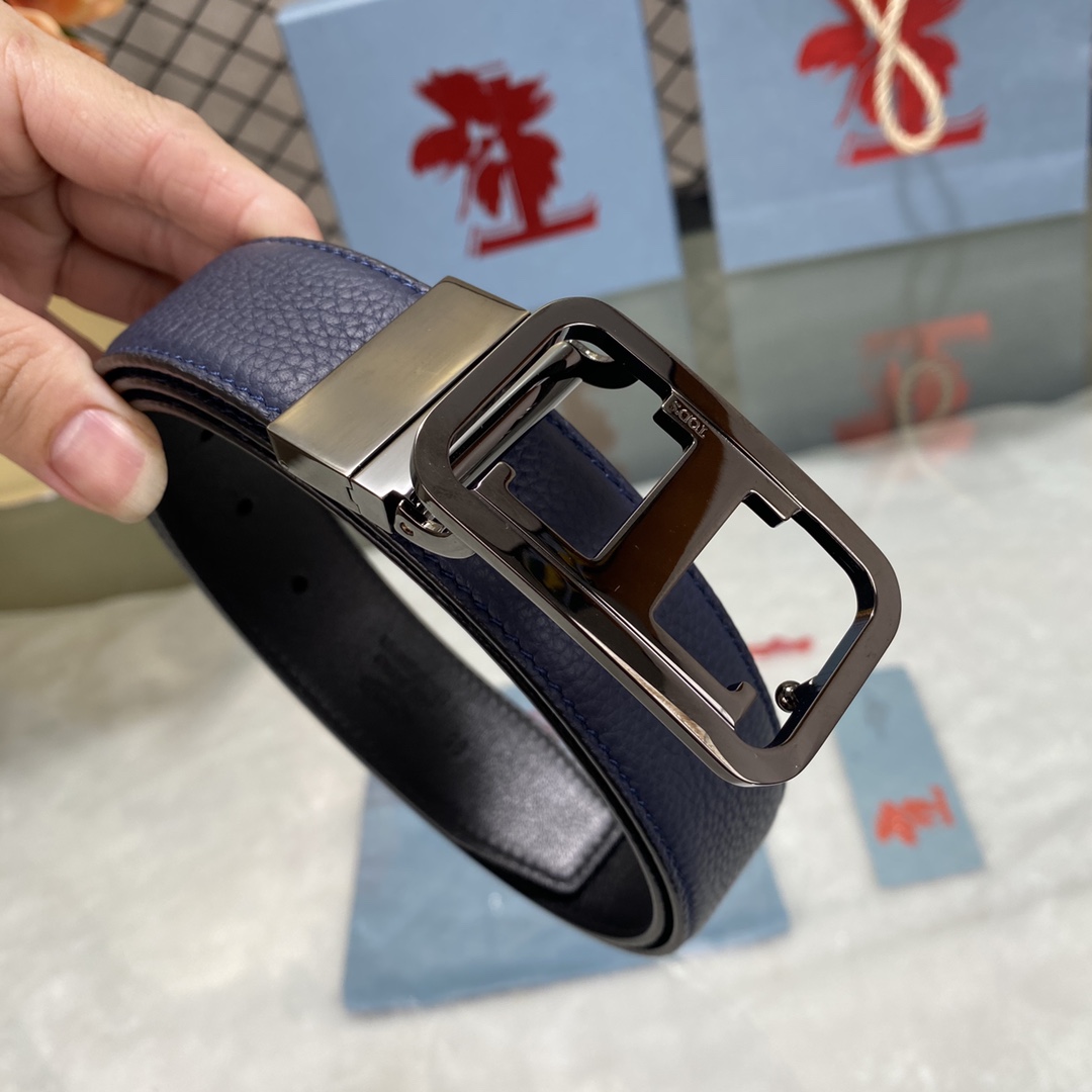 TODS3.5宽早春新品男士腰带经典T字扣设计经典耐看！原版开模