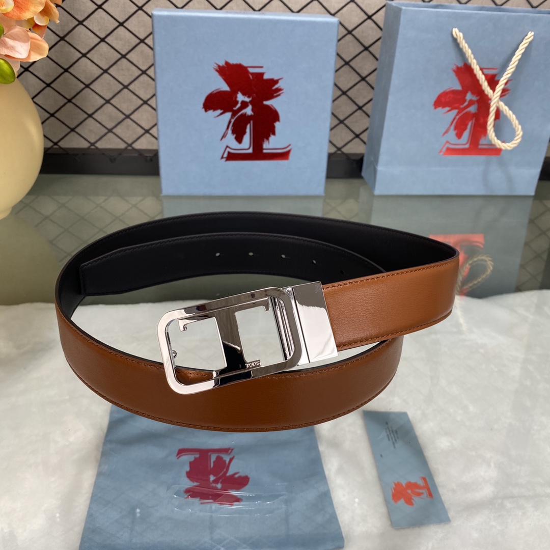 TODS3.5宽早春新品男士腰带经典T字扣设计经典耐看！原版开模