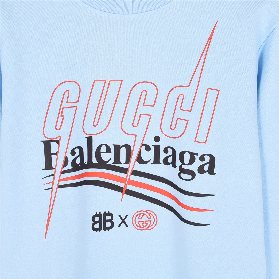 Gucci古驰24ss联名balencia*巴黎世家圆领卫衣