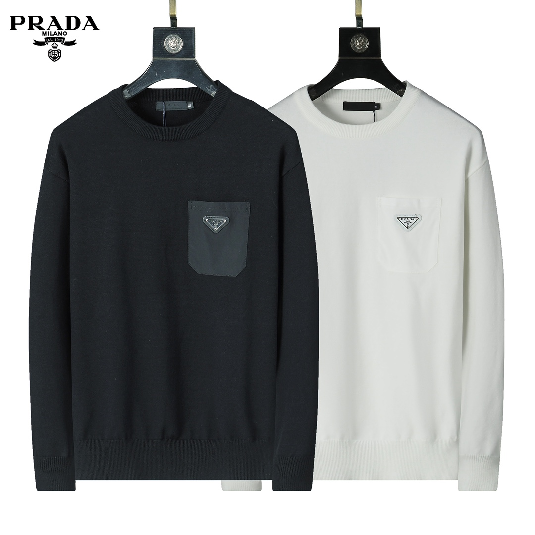 Prada Clothing Sweatshirts Men Cotton Fashion