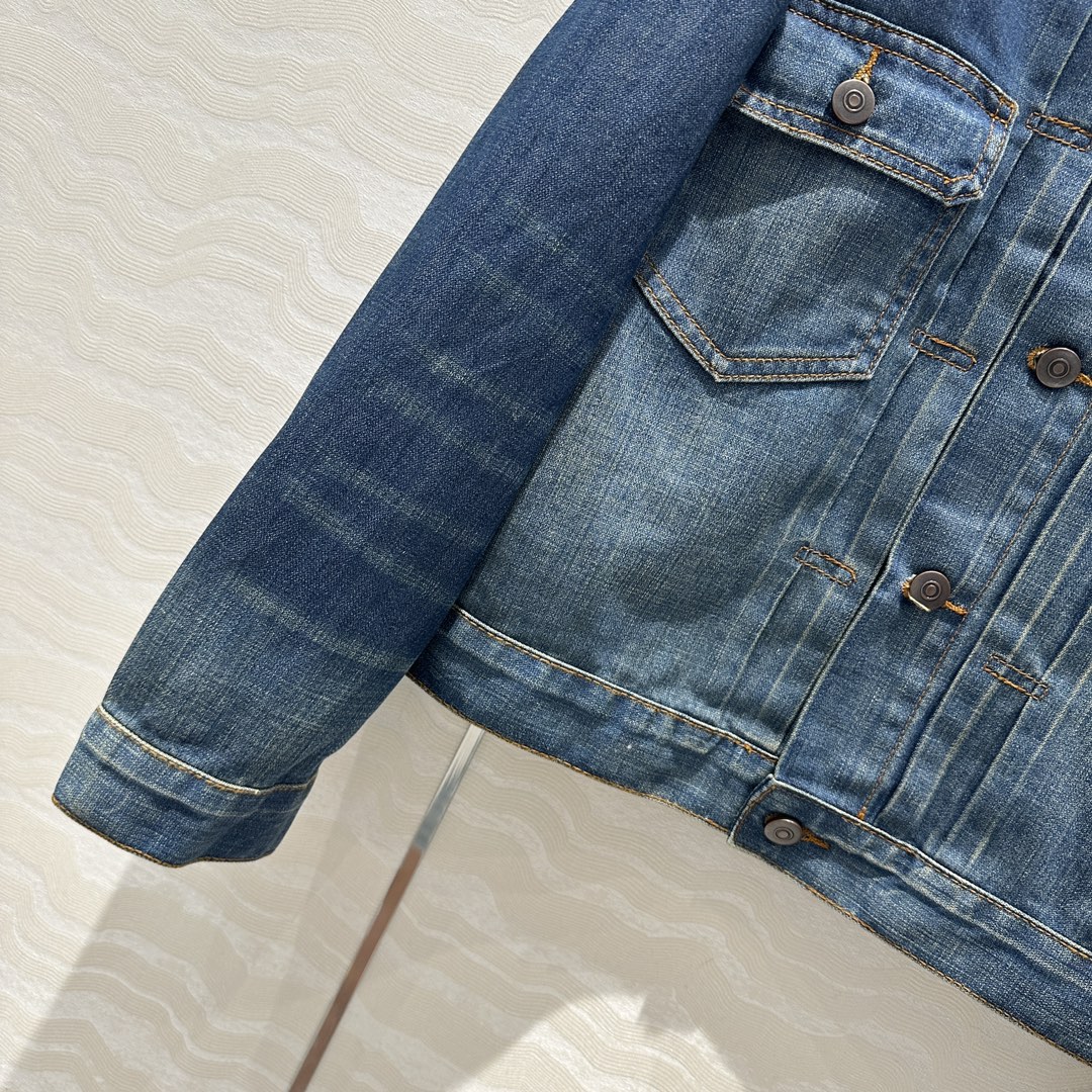 独家首发🍒高端原单品质！马吉MM甜酷少女金属扣牛仔夹克外套！定制复古苔藓蓝洗水工艺高级又时髦！气质翻领夹