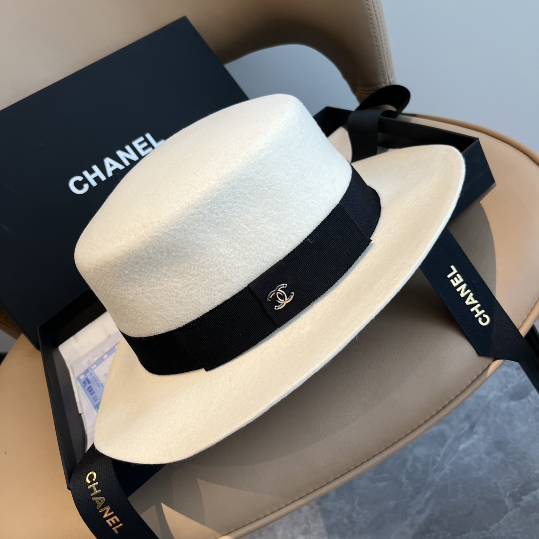¥ Chanel香奈儿羊毛礼帽，百分百羊毛面料、头围57cm