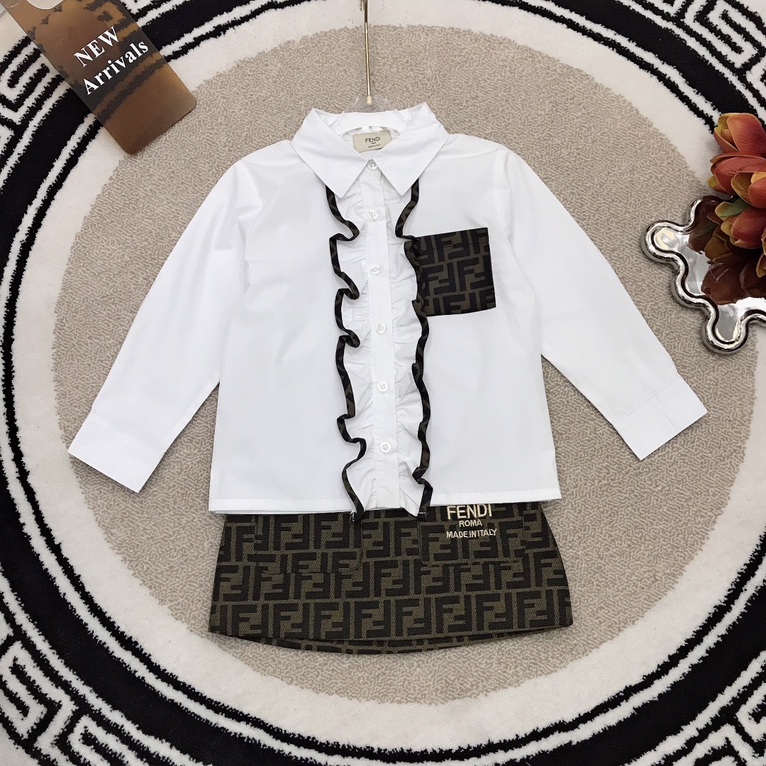 FEND* Defined Series: Premium Cotton Shirt with Unique Design and Logo Embroidery - 图片 2