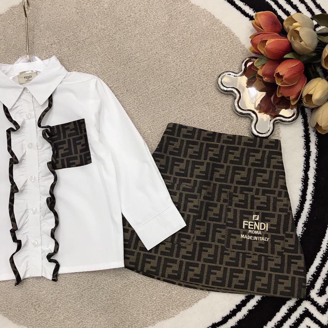 FEND* Defined Series: Premium Cotton Shirt with Unique Design and Logo Embroidery - 图片 7