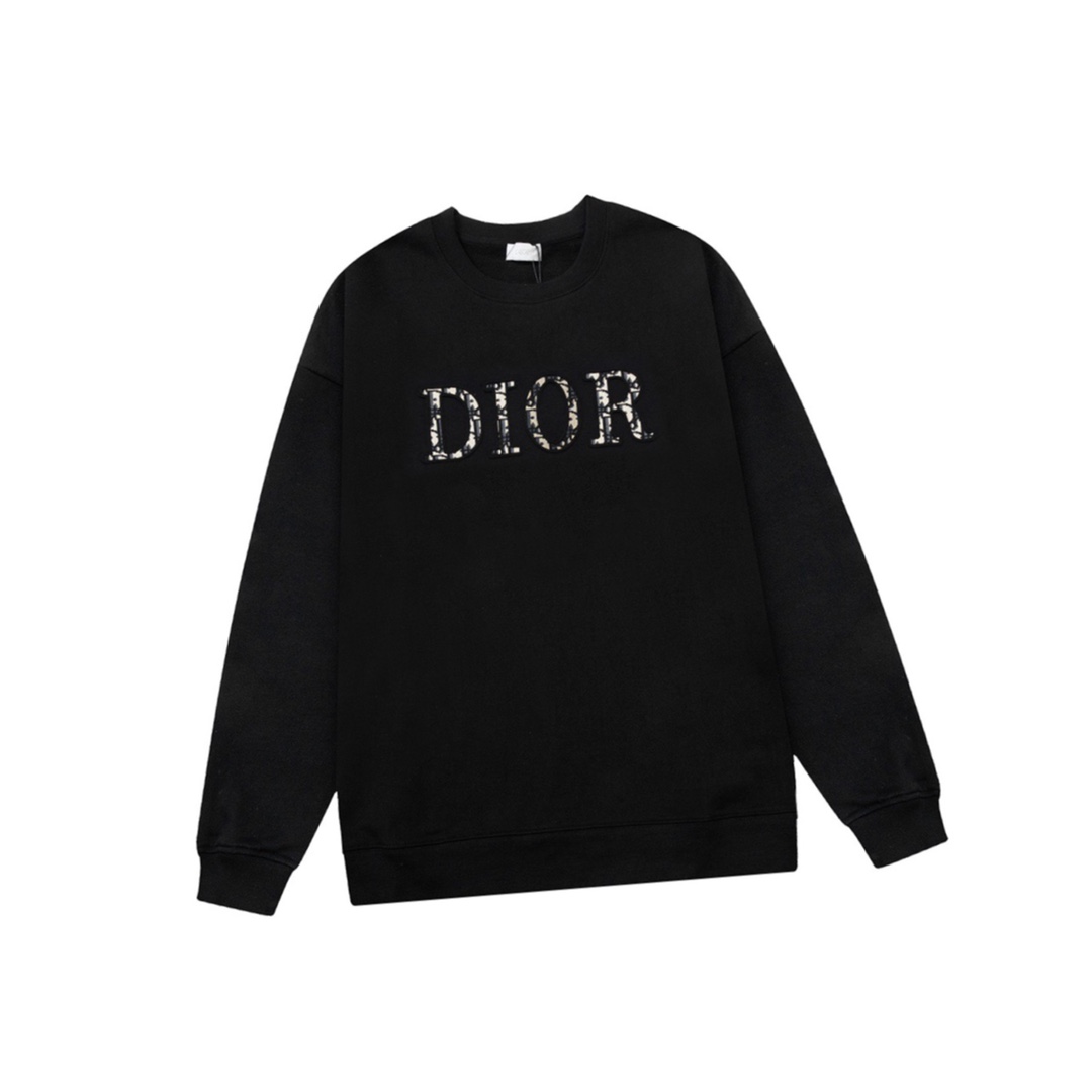 迪奥/Dior 秋冬新品 老花字母贴布圆领卫衣