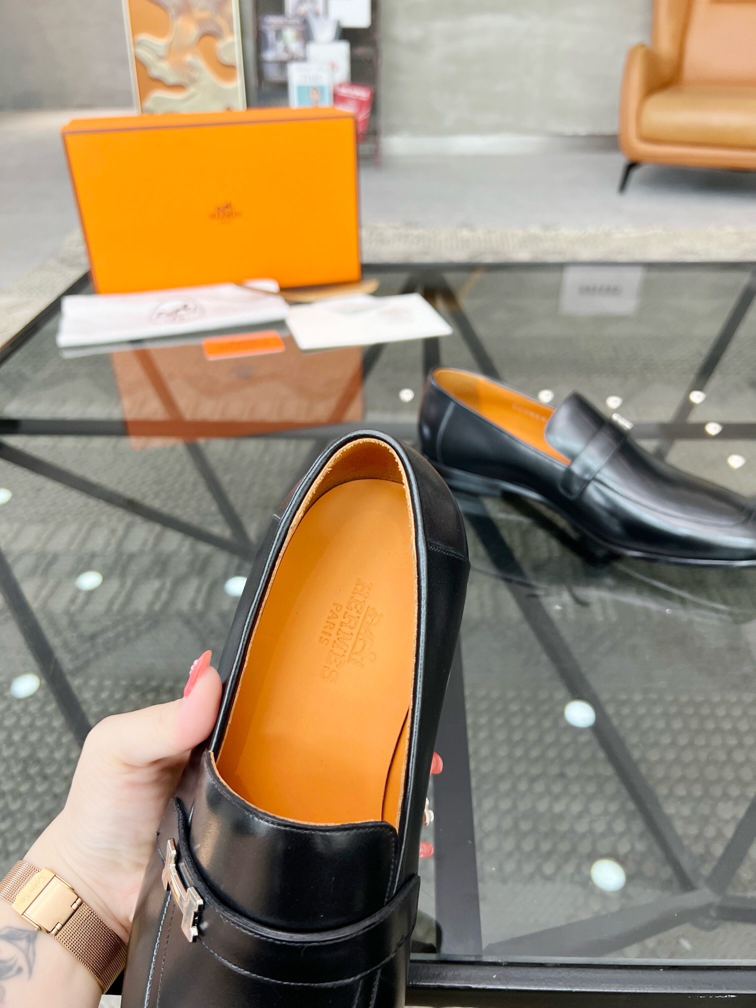Hermès Haute Couture Classic Luxury Leather Shoe Loafer Shoes 7