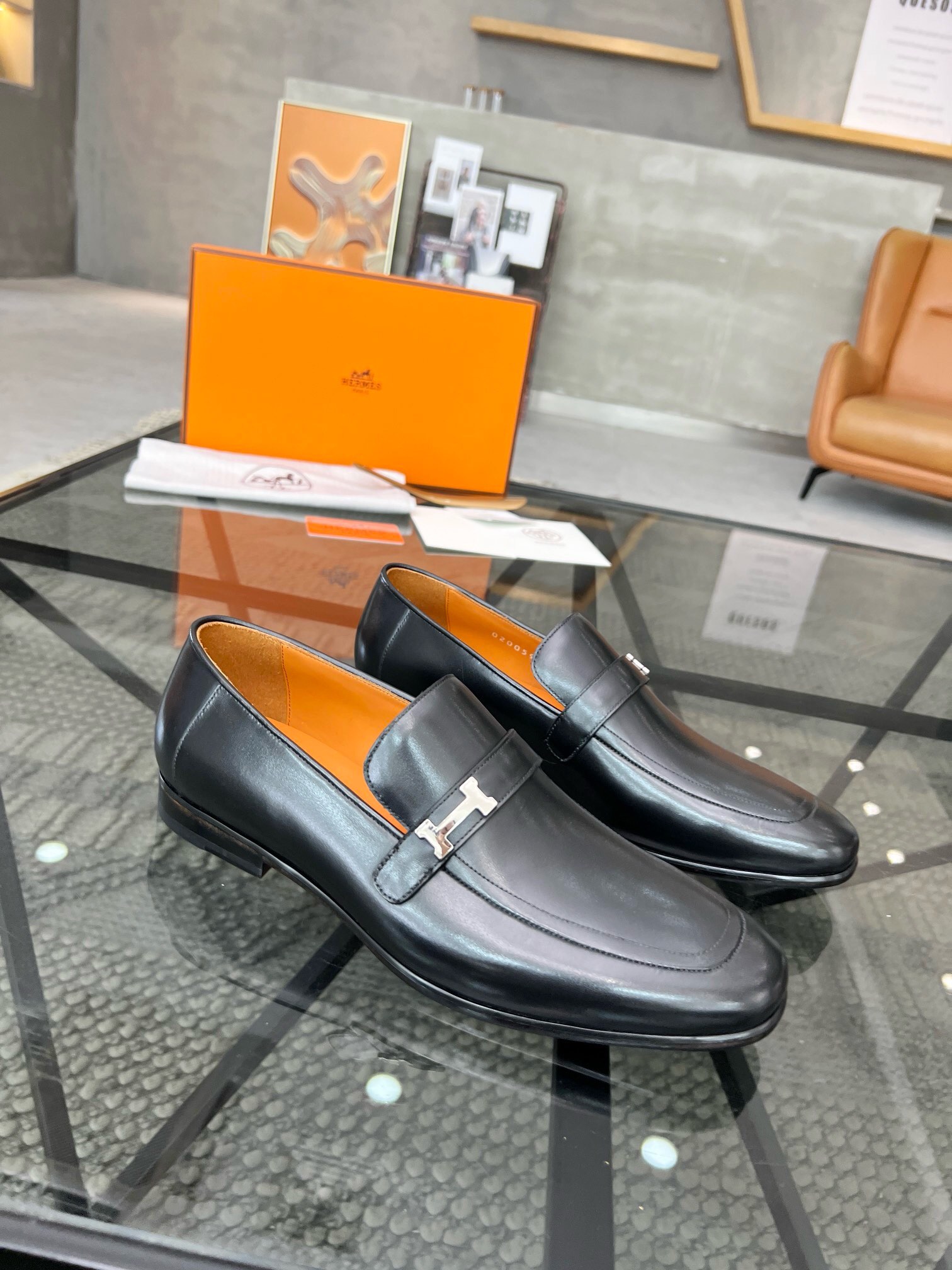 Hermès Haute Couture Classic Luxury Leather Shoe Loafer Shoes 3