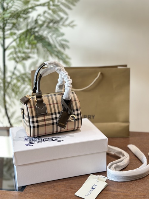 Burberry Bowling Bag in Classic Check - A Timeless Style Statement, 20cm 1 Burberry Bowling Bag in Classic Check - A Timeless Style Statement, 20cm
