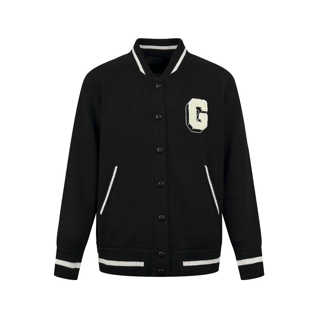 Givenchy Ropa Abrigos y chaquetas Negro Blanco Bordado Tejidos Tejido Lana Fashion