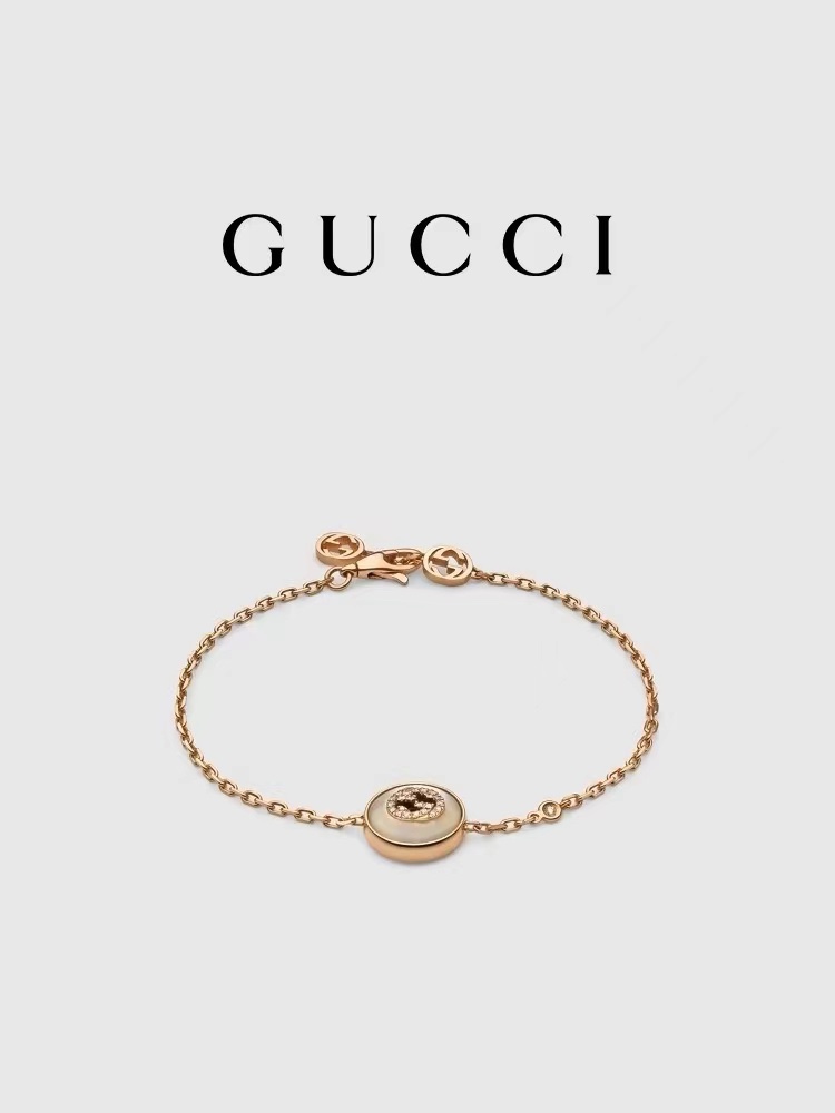 NO:112824,GUCCI Gucci Interlocking series 18K gold diamond bracelet, jewelry boutique, gucci, gucci, bracelet19860909GUCCI古驰Gucci Interlocking系列18K金钻石手链,饰品精品,gucci,gucci,bracelet,Jewelry