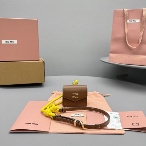 Miu Miu Flap Bag Charm & Earphone Case - Compact Brown Leather 1 Miu Miu Flap Bag Charm & Earphone Case - Compact Brown Leather