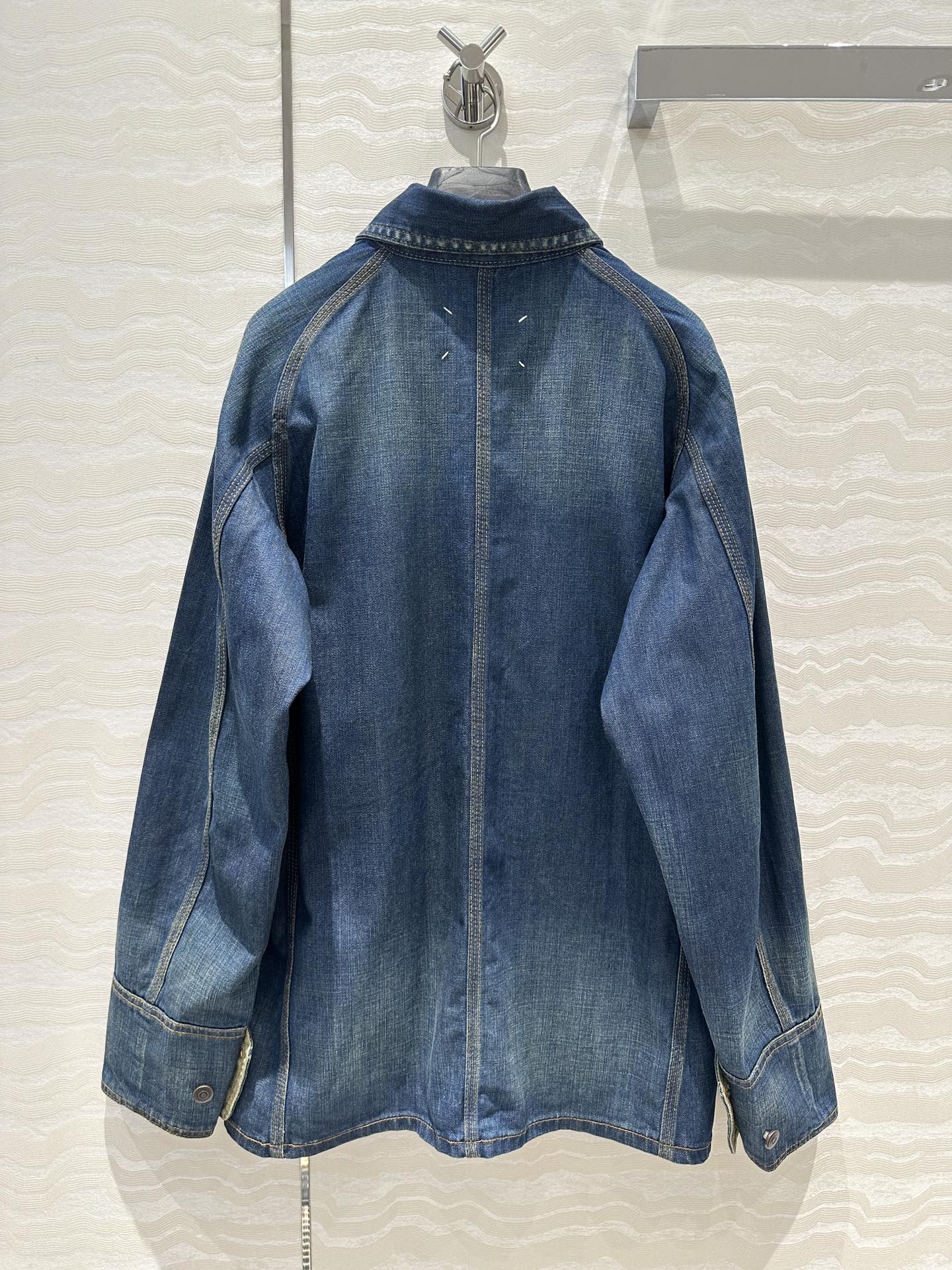 独家首发🍒高端原单品质！马吉MM甜酷少女金属扣牛仔长款夹克外套！男女同款！定制复古苔藓蓝洗水工艺高级又时