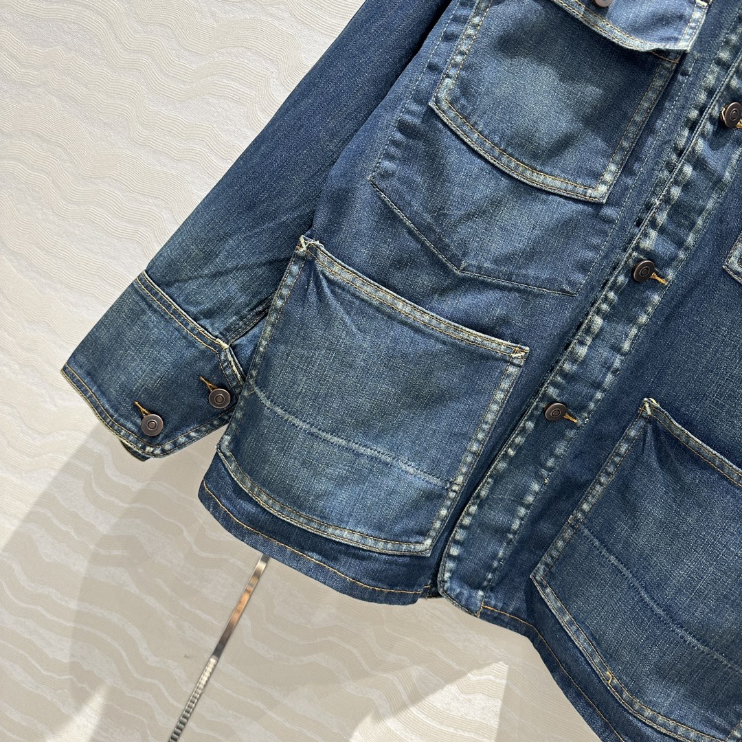 独家首发🍒高端原单品质！马吉MM甜酷少女金属扣牛仔长款夹克外套！男女同款！定制复古苔藓蓝洗水工艺高级又时