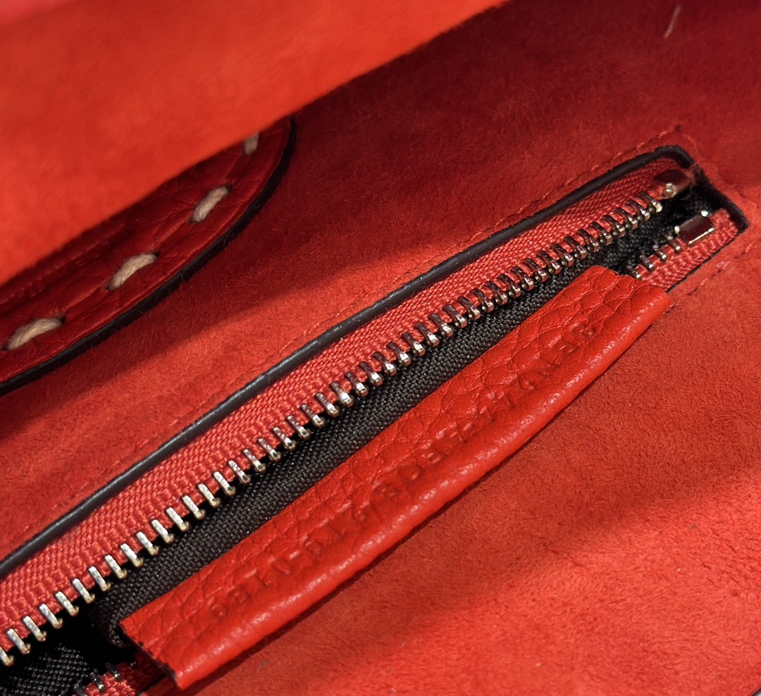 Fendi Peekaboo Iconic Mini Red Leather Top Handle Satchel Bag 9 i1725267932 636 7