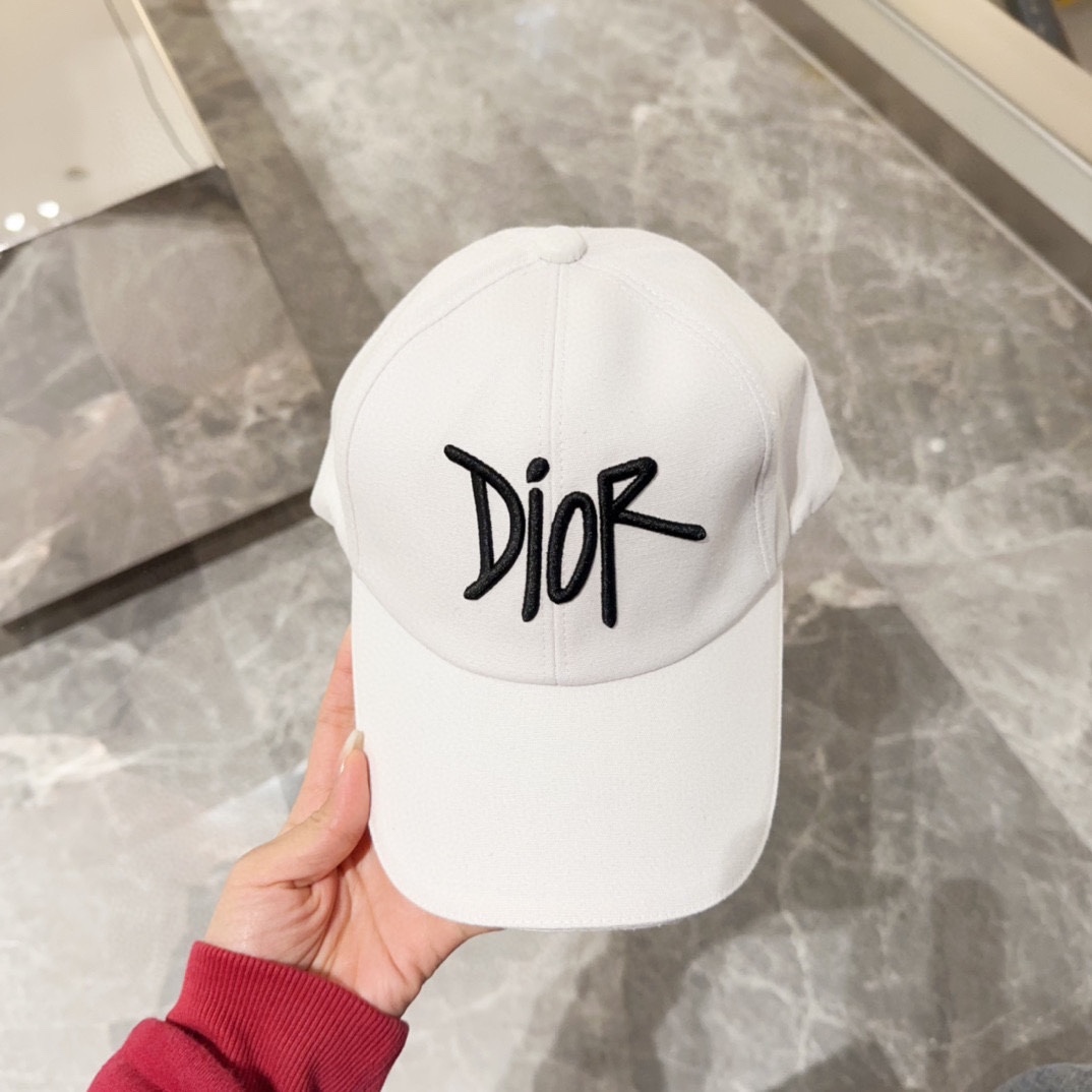 DIOR Dior, nuevo modelo sincronizado con el sitio web oficial, gorra de béisbol D con patrón, etiqueta de lavado y colg…