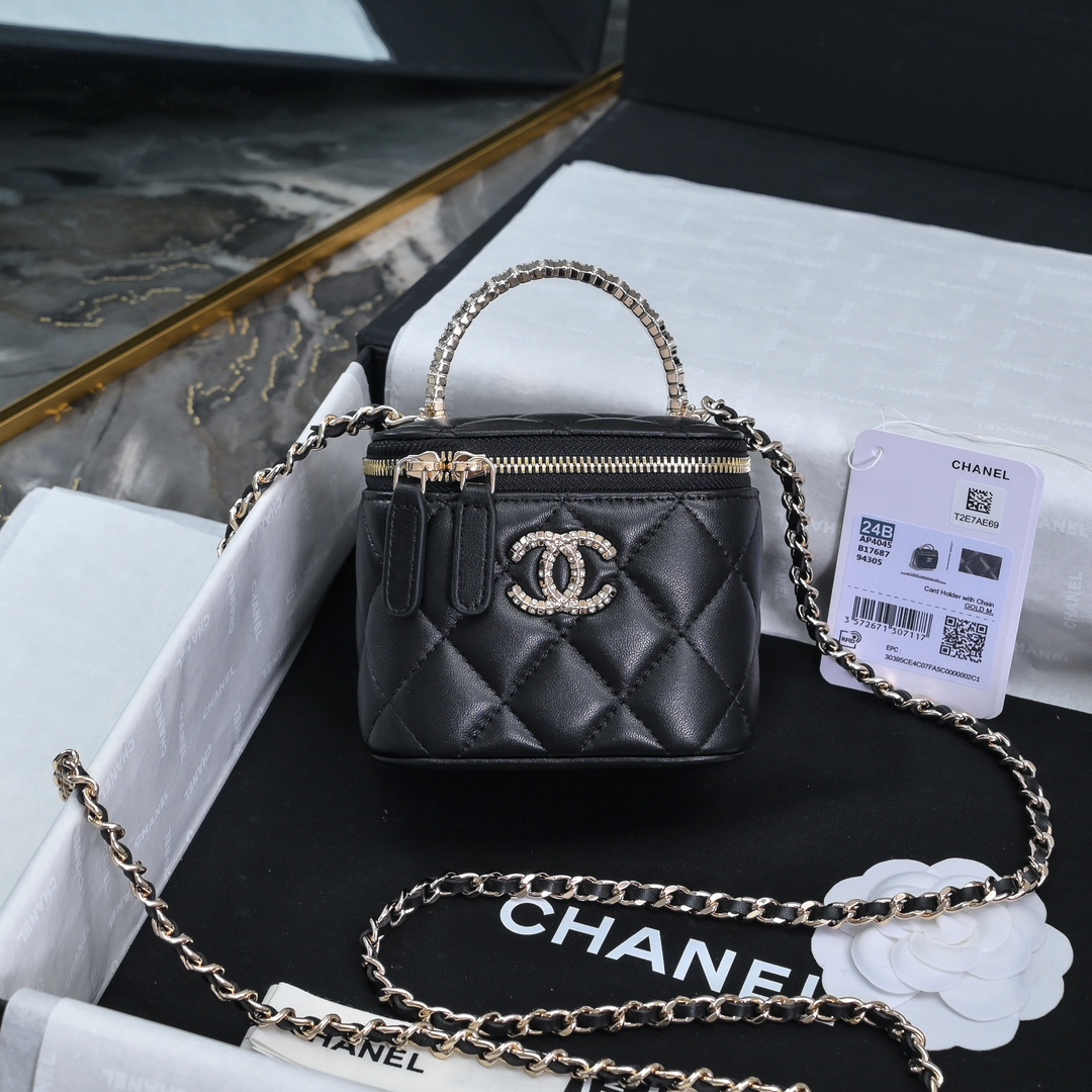 Chanel sacs Sac À Cosmétique Créateur faux
 Serti de diamants Peau mouton Fashion