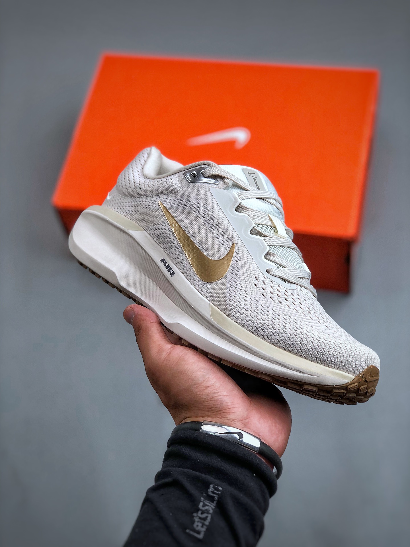 Nike Sapatos Tênis Ouro Cinzento Platina Branco Tops Baixos