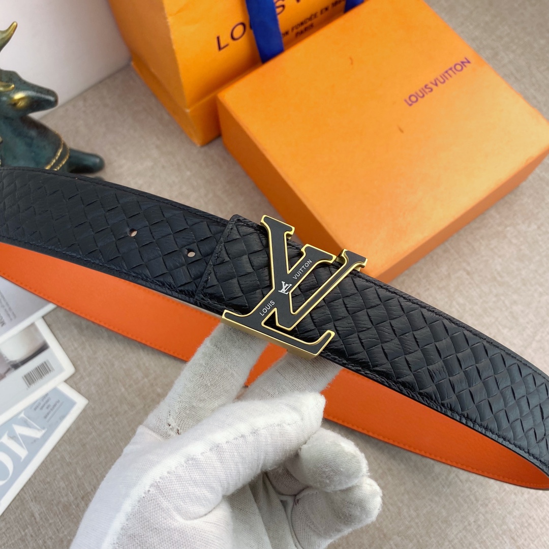 LV💕 特种皮腰带系列 ，原厂五金精品不锈钢扣，手感柔软舒适 宽3.8CM。