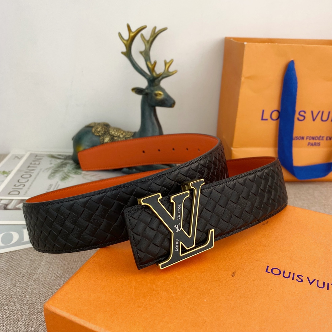 LV💕 特种皮腰带系列 ，原厂五金精品不锈钢扣，手感柔软舒适 宽3.8CM。