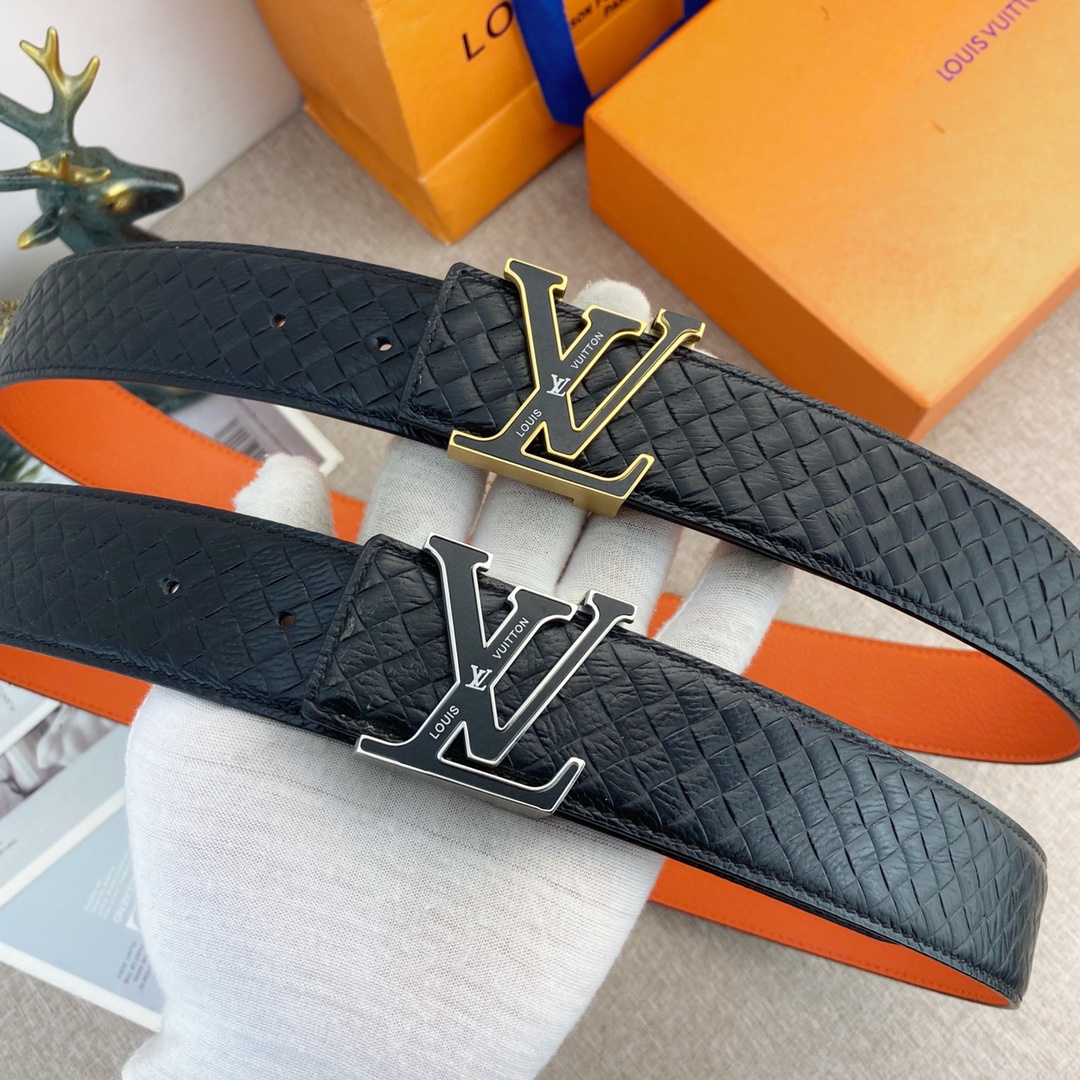 LV💕 特种皮腰带系列 ，原厂五金精品不锈钢扣，手感柔软舒适 宽3.8CM。