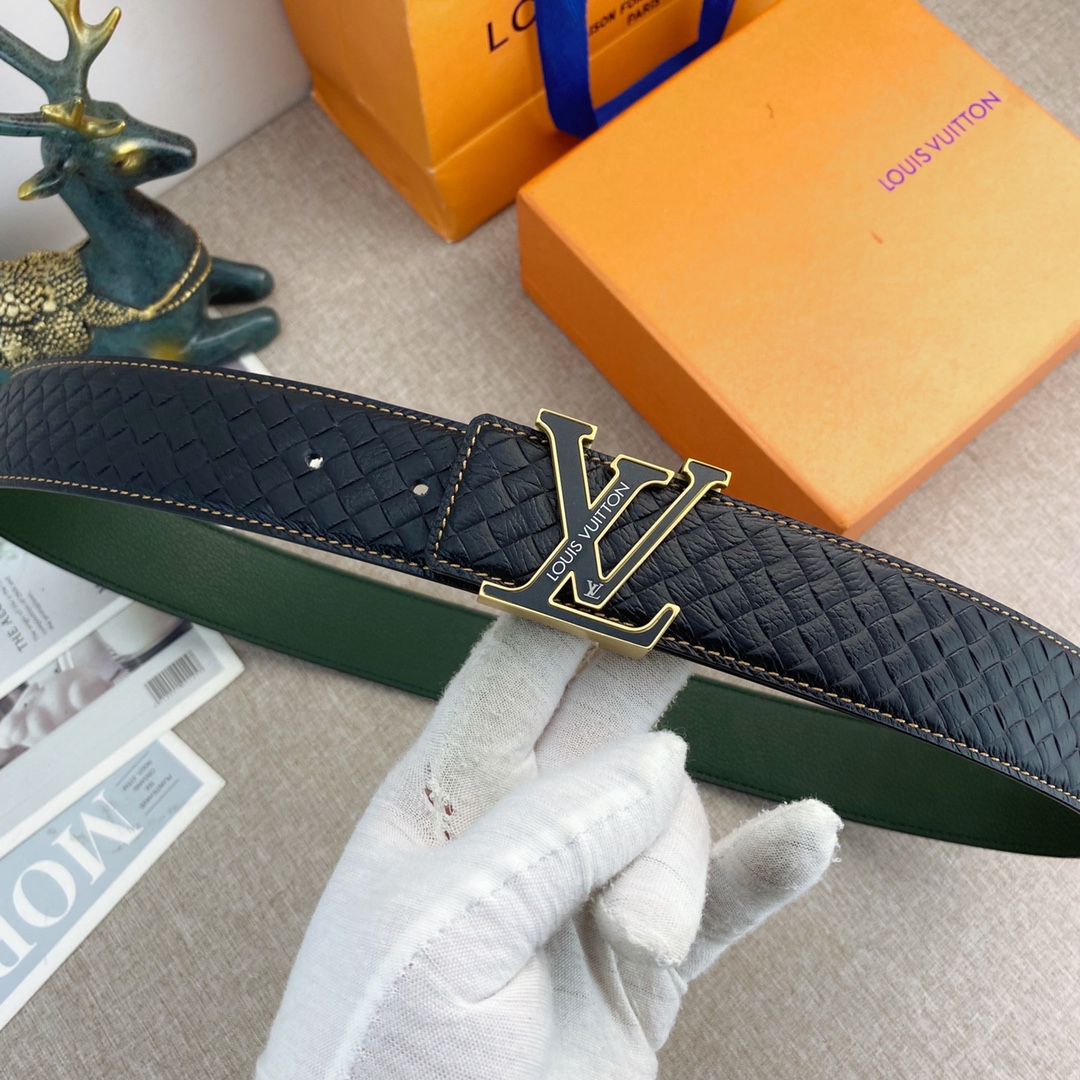 LV💕 特种皮腰带系列 ，原厂五金精品不锈钢扣，手感柔软舒适 宽3.8CM。