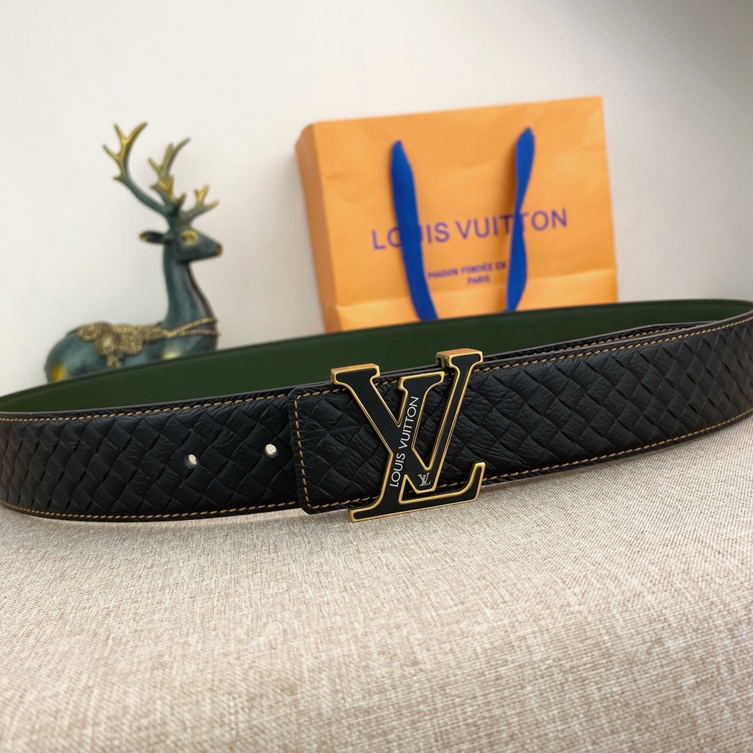 LV💕 特种皮腰带系列 ，原厂五金精品不锈钢扣，手感柔软舒适 宽3.8CM。
