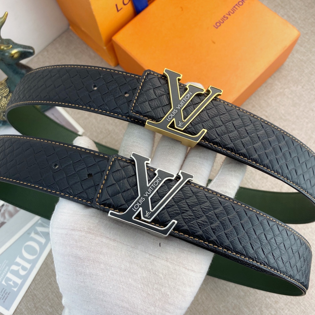 LV💕 特种皮腰带系列 ，原厂五金精品不锈钢扣，手感柔软舒适 宽3.8CM。