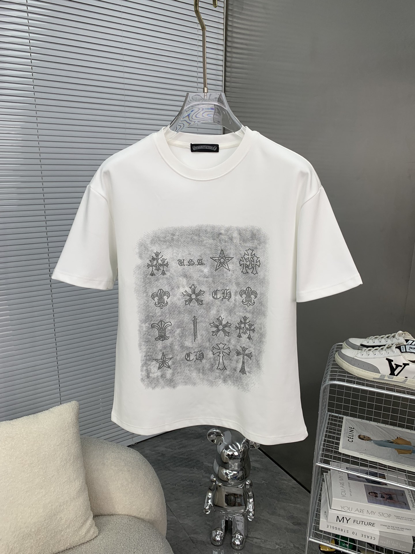 Chrome Hearts Clothing T-Shirt Unisex Cotton Fall/Winter Collection Short Sleeve