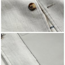 Loro Piana家 秋季新款低调奢华高端亚麻立体撞色插片口袋男士翻领休闲衬衫式外套 面料以49.8%亚麻 49. Loro Piana家 秋季新款低调奢华高端亚麻立体撞色插片口袋男士翻领休闲衬衫式外套 面料以49.8%亚麻 49.