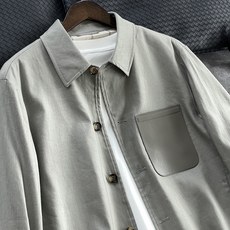 Loro Piana家 秋季新款低调奢华高端亚麻立体撞色插片口袋男士翻领休闲衬衫式外套 面料以49.8%亚麻 49. Loro Piana家 秋季新款低调奢华高端亚麻立体撞色插片口袋男士翻领休闲衬衫式外套 面料以49.8%亚麻 49.
