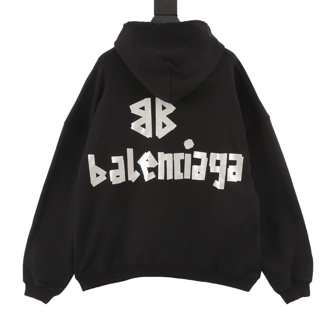 balenciaga/巴黎世家 美纹纸胶带帽衫