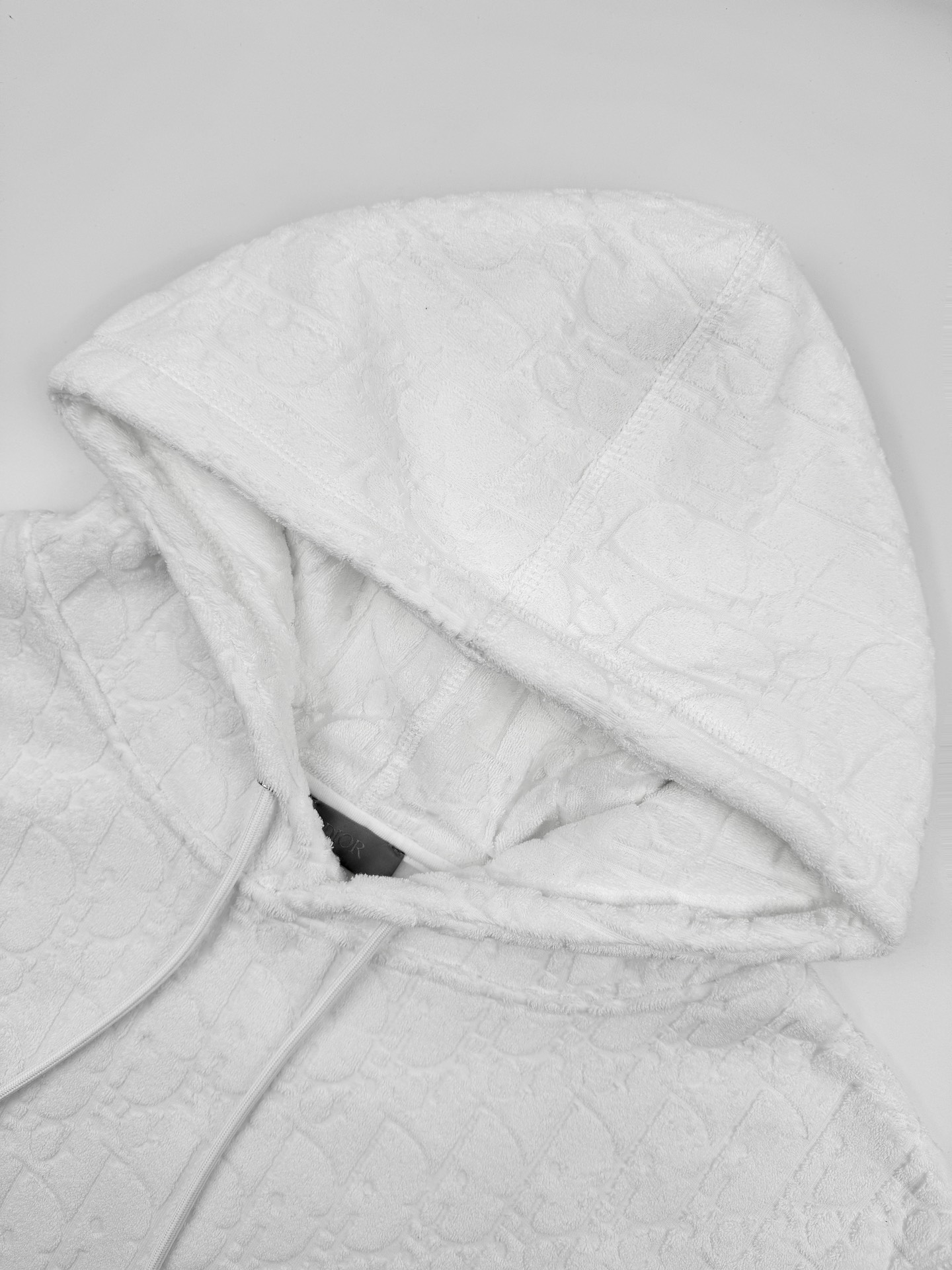 Dior Oblique Toweling White Sweatshirt Hoodie Pullover with Jacquard Pattern 4 i1725458083 8953 5