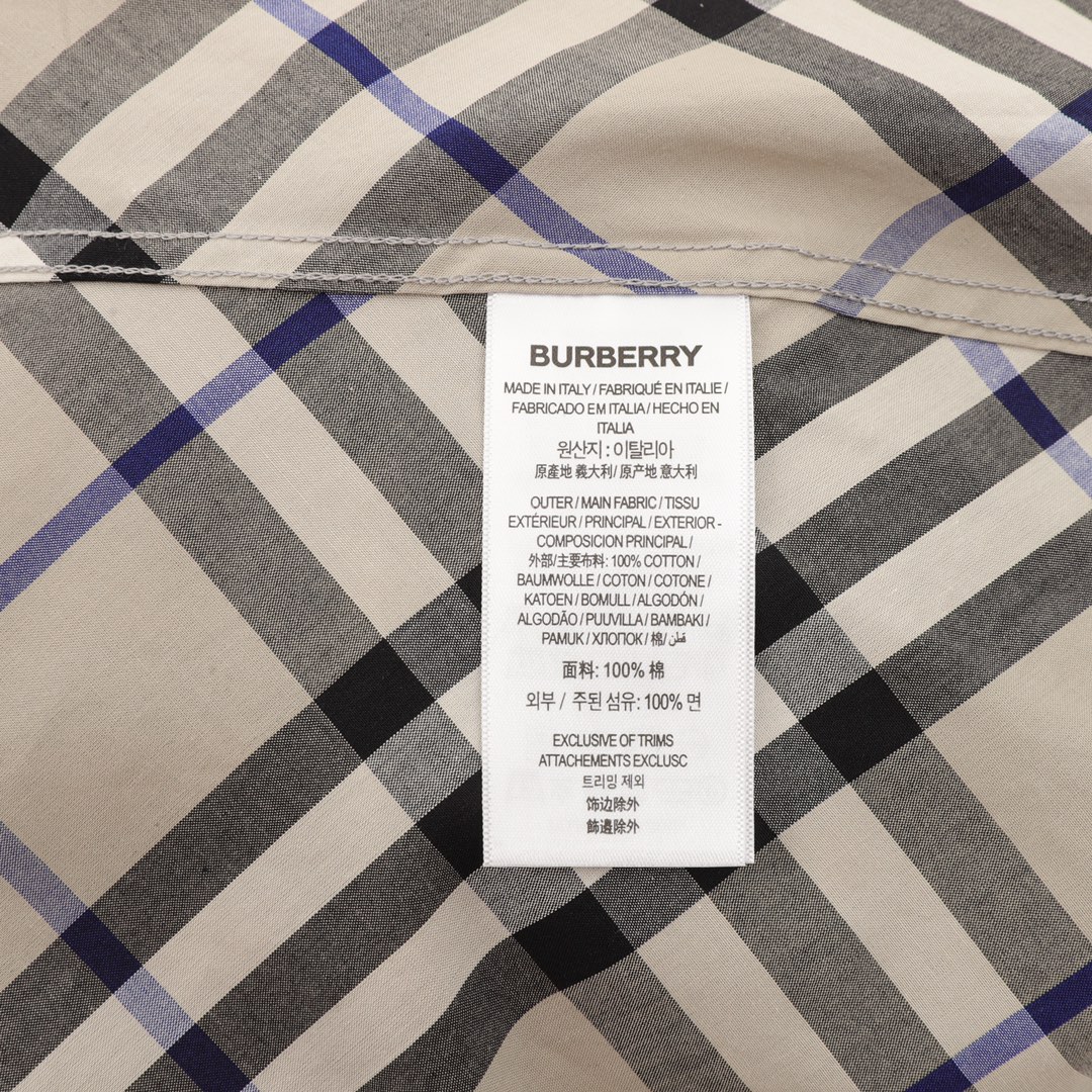 Burberry/巴宝莉 大格纹棉质长袖衬衫