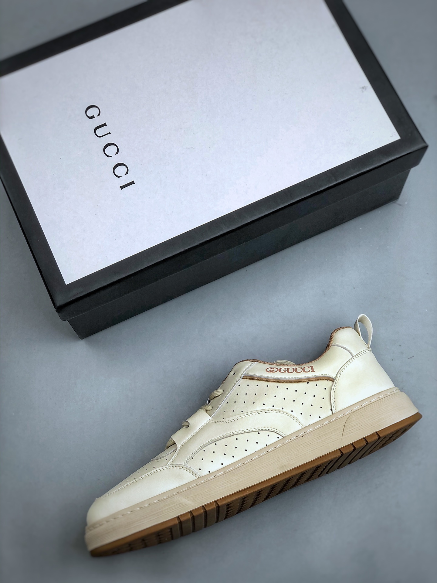 Gucci 轻奢单品鞋 广东品质原厂 高奢古驰Gucci Screener GG High-Top Sneaker休闲潮鞋