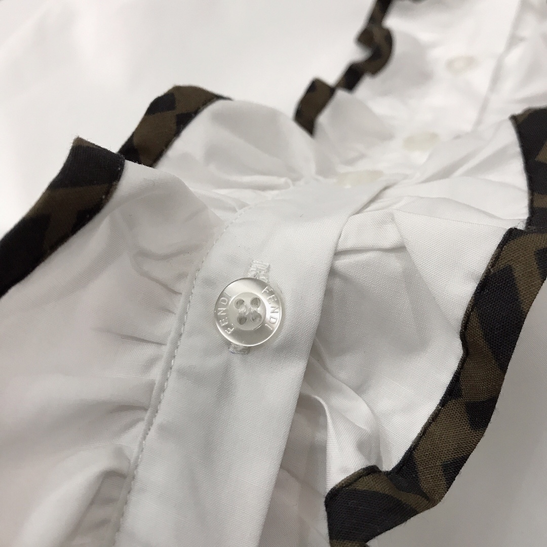 FEND Defined Series: Cotton Shirt with FF Logo, Fine Design, Comfortable Fit, Various Sizes. - 图片 6