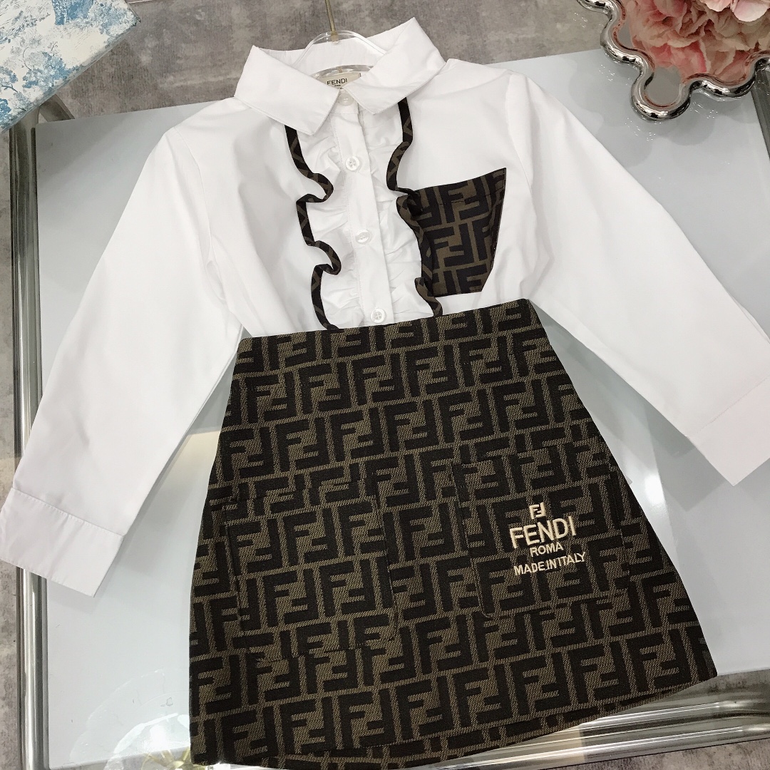 FEND Defined Series: Cotton Shirt with FF Logo, Fine Design, Comfortable Fit, Various Sizes. - 图片 8