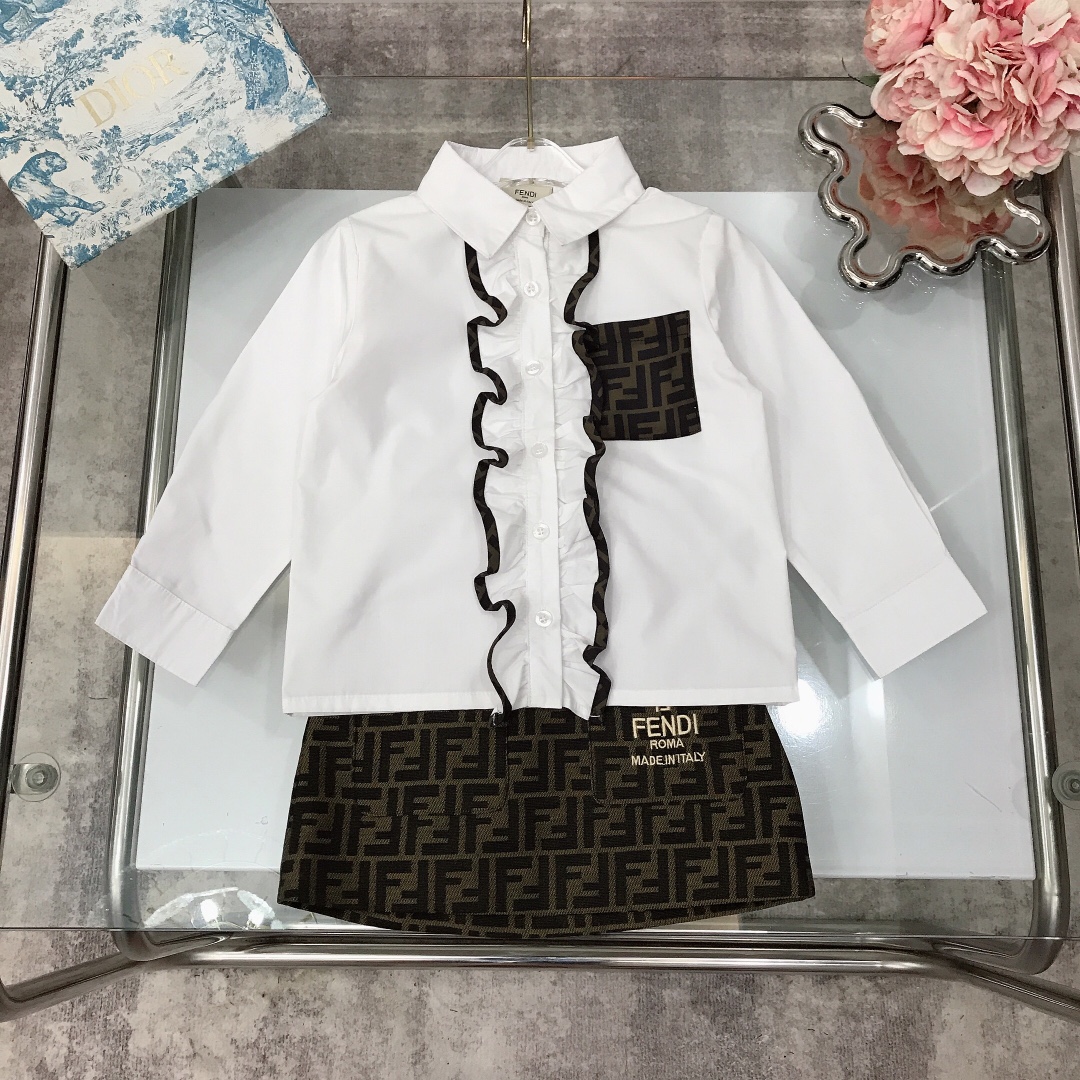 FEND Defined Series: Cotton Shirt with FF Logo, Fine Design, Comfortable Fit, Various Sizes. - 图片 2