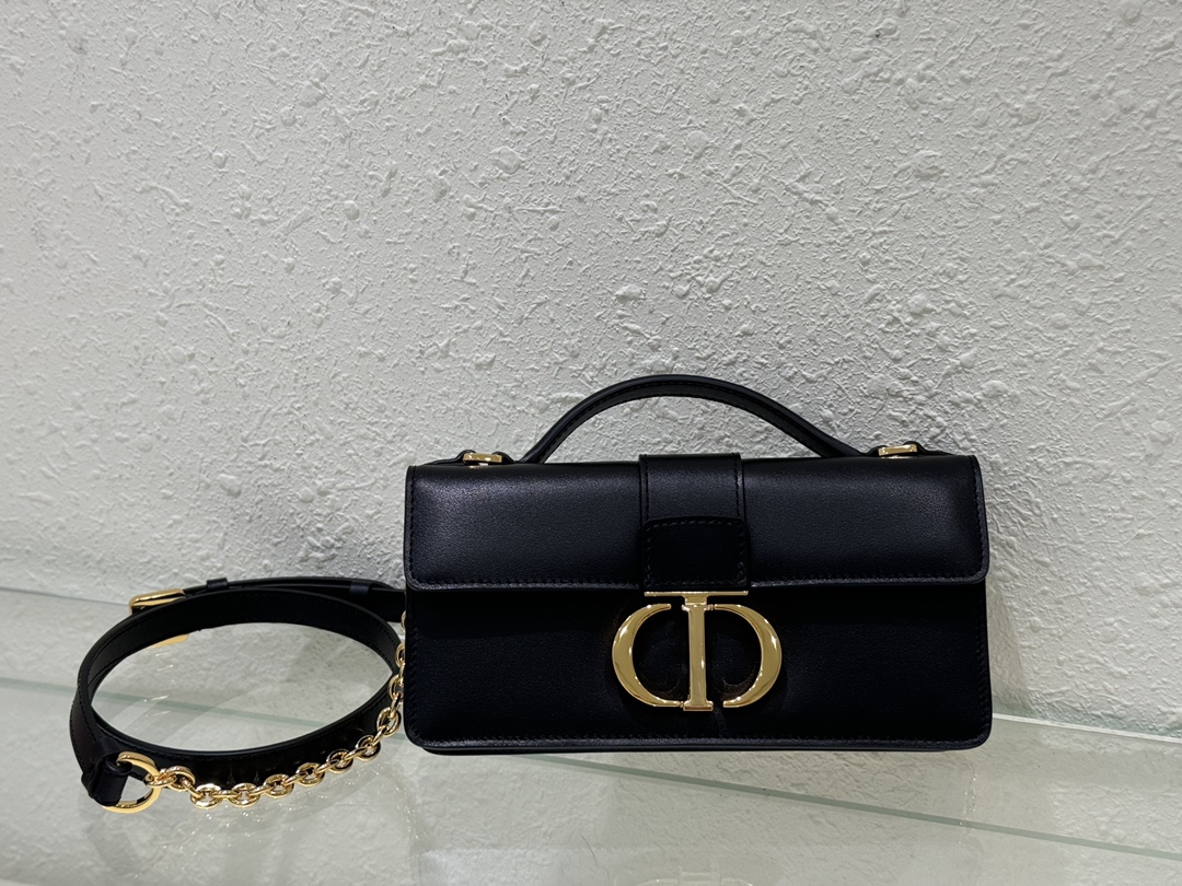 Dior Bags Handbags Black Gold Vintage Cotton Cowhide Winter Collection Chains