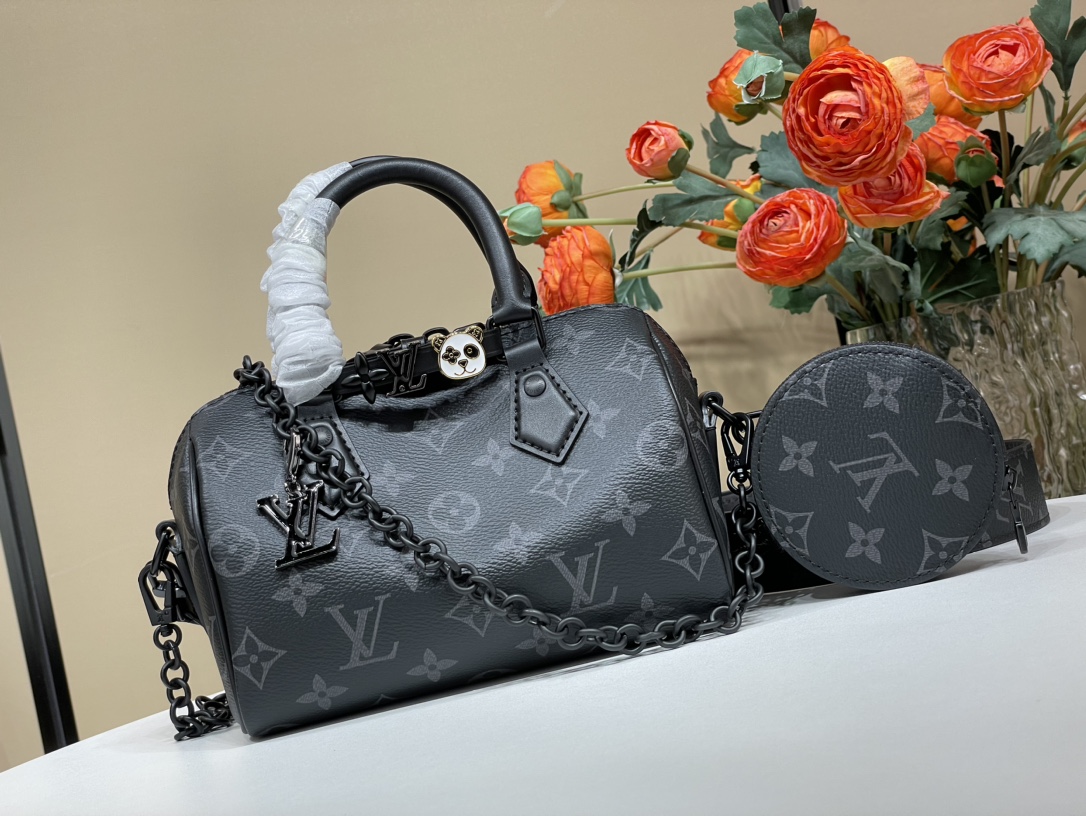 Louis Vuitton LV Speedy Tassen handtassen Zwart Monogram Eclipse M24598