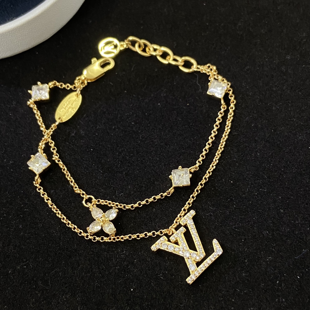 Louis Vuitton Double-Strand Monogram Bracelet (Includes full set - Comprehensive 6