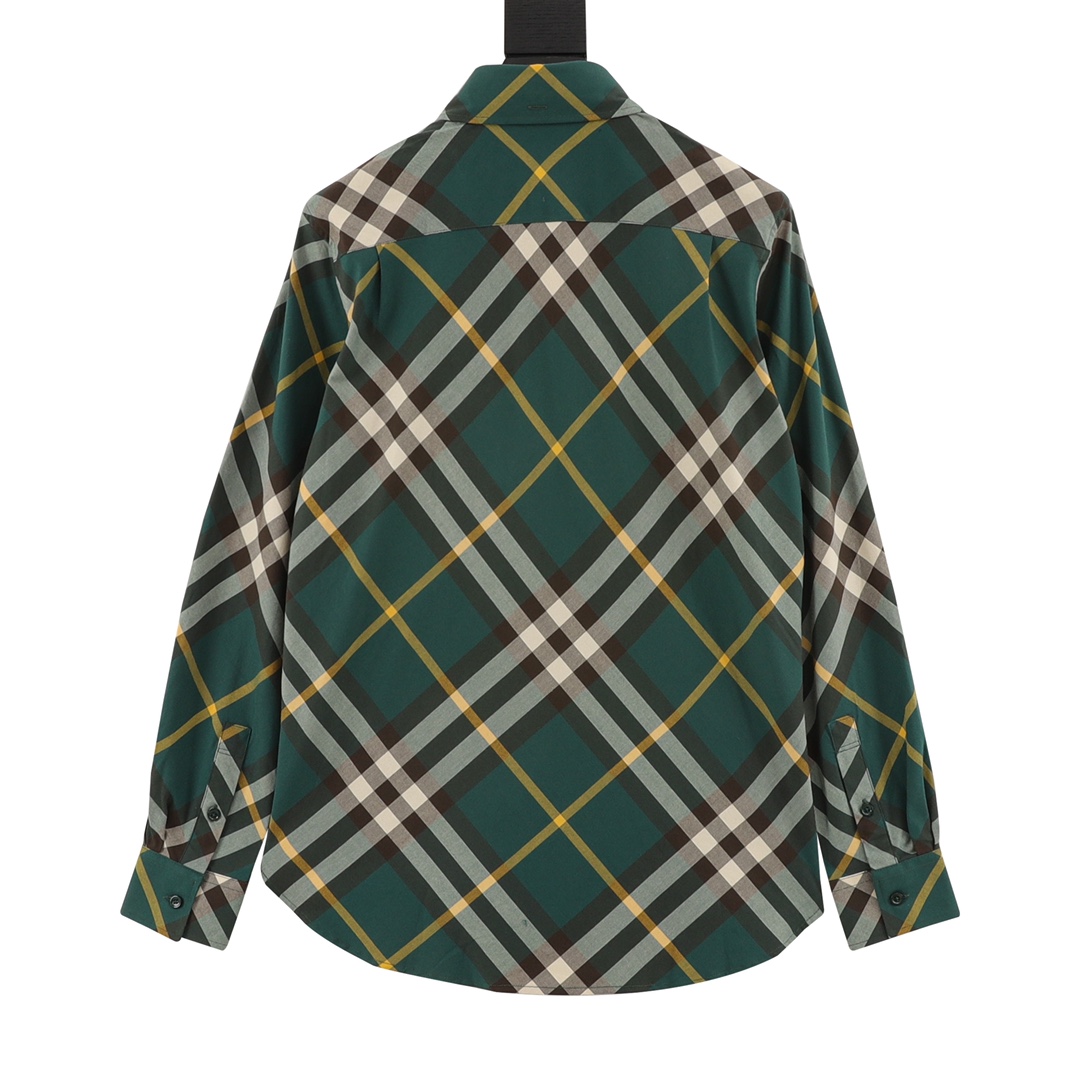 Burberry/巴宝莉 大格纹战马刺绣棉质长袖衬衫