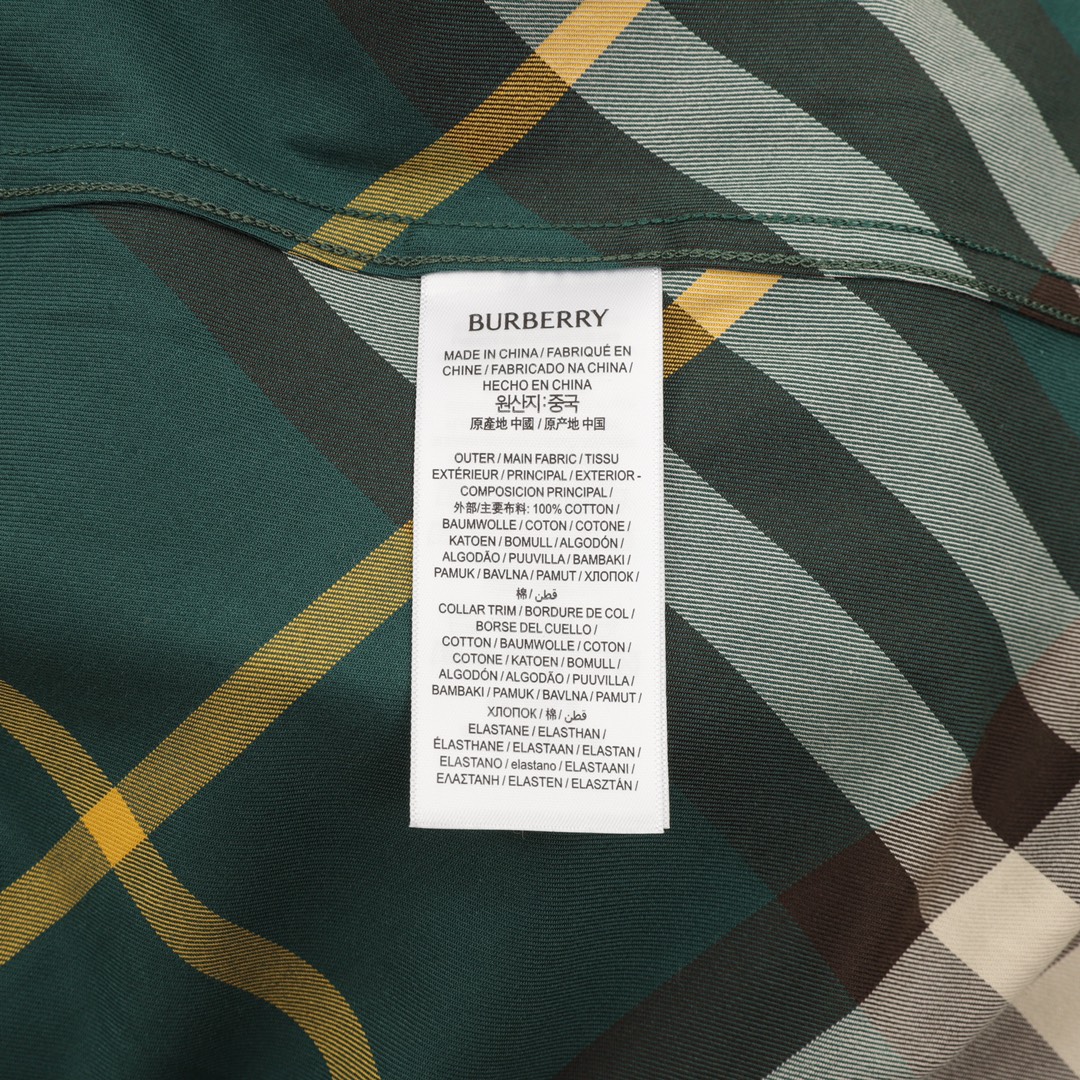 Burberry/巴宝莉 大格纹战马刺绣棉质长袖衬衫