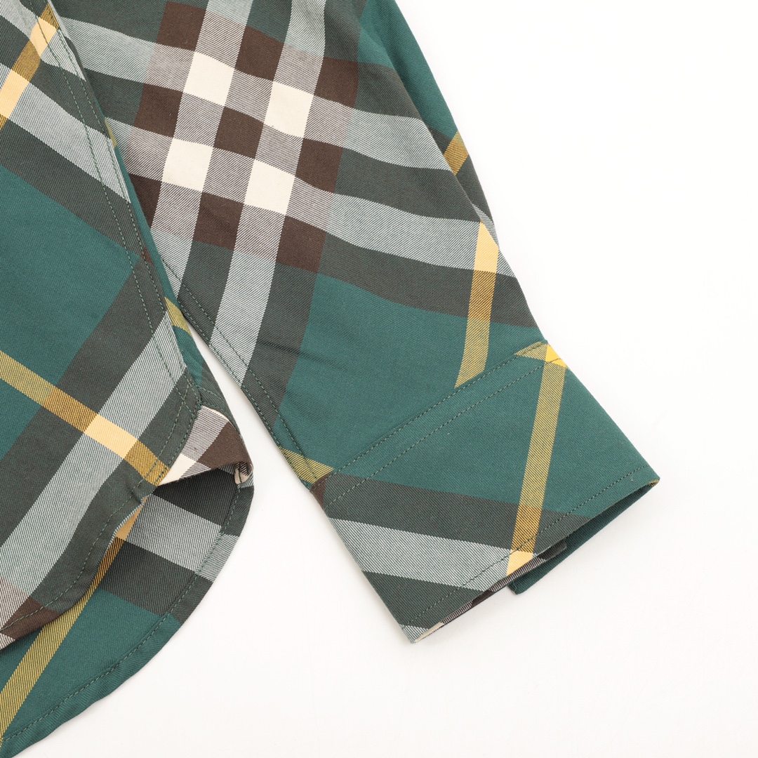 Burberry/巴宝莉 大格纹战马刺绣棉质长袖衬衫