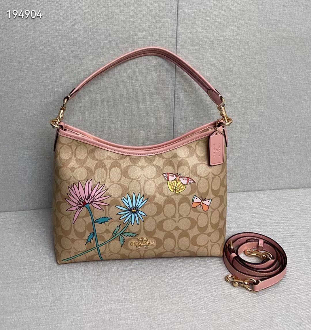 Coach Coach蔻驰最新款Laurel CU393 系列 XObsered限量款花朵蝴蝶印花非常漂亮 顶部带拉链