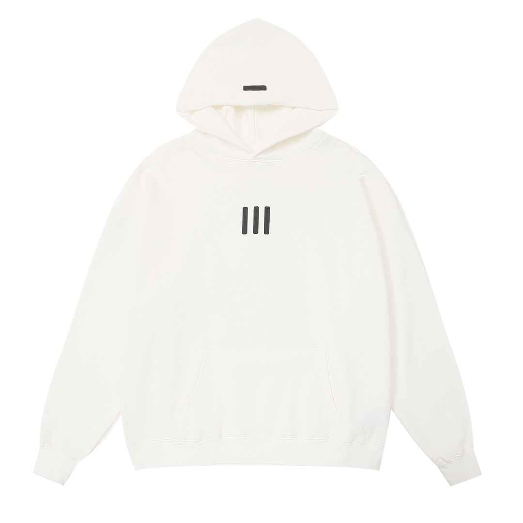 New Hooded Hoodie with Three Coats of Sand Dunes – NCP LM831# – Black/White, Sizes S-XL - 图片 2